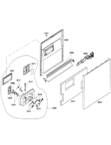 Door parts for Bosch Dishwasher SHU43C02UC/43 from AppliancePartsPros.com