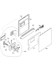 Door parts for Bosch Dishwasher SHU43C02UC/46 from AppliancePartsPros.com