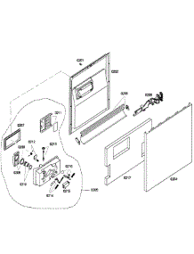 Door parts for Bosch Dishwasher SHU43C02UC/40 from AppliancePartsPros.com