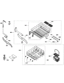 Rack parts for Bosch Dishwasher SHU43C02UC/40 from AppliancePartsPros.com