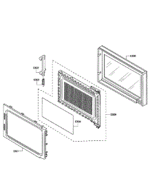 Microwave Door parts for Bosch Wall Oven HBL5750UC/04 from AppliancePartsPros.com