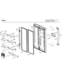 Door Asy parts for Bosch Refrigerator B21CL80SNS/01 from AppliancePartsPros.com