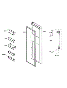 Right Door parts for Bosch Refrigerator B20CS50SNS/01 from AppliancePartsPros.com