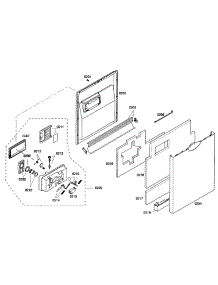 Door Assembly parts for Bosch Dishwasher SHE55M16UC/59 from AppliancePartsPros.com