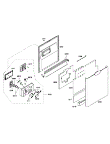 Door Assembly parts for Bosch Dishwasher SHE55M12UC/59 from AppliancePartsPros.com