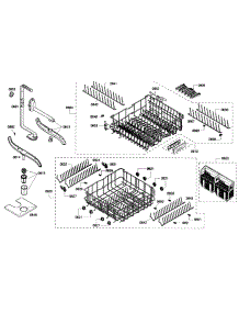 Racks Assembly parts for Bosch Dishwasher SHE55M12UC/59 from AppliancePartsPros.com