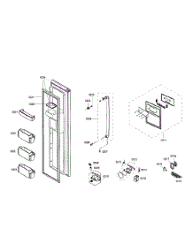 Freezer Door parts for Bosch Refrigerator B20CS51SNW/01 from AppliancePartsPros.com