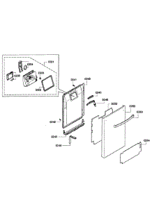 Door Assembly parts for Bosch Dishwasher SPX5ES55UC/01 from AppliancePartsPros.com