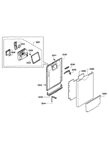 Door Assembly parts for Bosch Dishwasher SPE5ES55UC/01 from AppliancePartsPros.com
