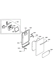 Door Assembly parts for Bosch Dishwasher SPX5ES55UC/06 from AppliancePartsPros.com