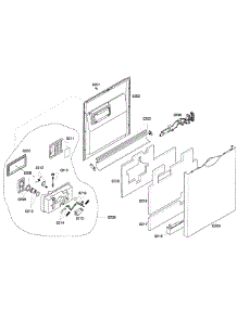 Door Assembly parts for Bosch Dishwasher SHE58C02UC/50 from AppliancePartsPros.com