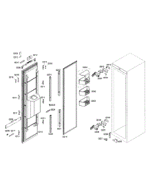Door Assembly parts for Bosch Freezer B18ID80NLP/01 from AppliancePartsPros.com
