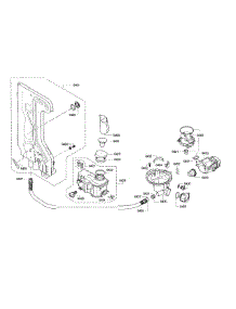 Pump & Pipe Assembly parts for Bosch Dishwasher SGE63E06UC/86 from AppliancePartsPros.com