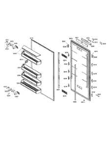 Refrigerator Door Assembly parts for Bosch Freezer B30IR70NSP/07 from AppliancePartsPros.com