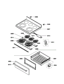 Drawer  /  Top Assembly parts for Bosch Range HES5053U/02 from AppliancePartsPros.com