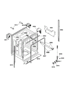 Cabinet parts for Bosch Dishwasher SHE33M02UC/53 from AppliancePartsPros.com