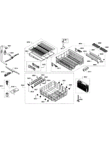 Racks Section parts for Bosch Dishwasher SHE68T56UC/07 from AppliancePartsPros.com