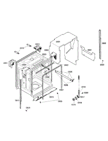 Cabinet parts for Bosch Dishwasher SHX55M05UC/53 from AppliancePartsPros.com