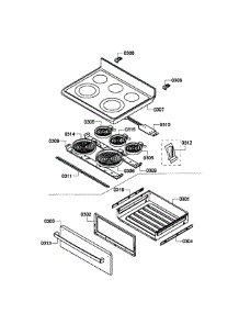 Drawer  /  Top Assembly parts for Bosch Range HES5053U/06 from AppliancePartsPros.com