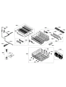 Racks Section parts for Bosch Dishwasher SHP65TL6UC/07 from AppliancePartsPros.com