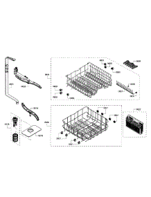 Rack parts for Bosch Dishwasher SHX3AR55UC/15 from AppliancePartsPros.com