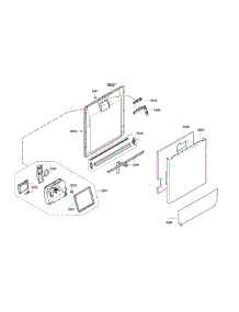 Door Assembly parts for Bosch Dishwasher SGE63E06UC/73 from AppliancePartsPros.com