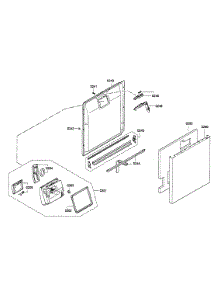 Door Assembly parts for Bosch Dishwasher SHE68E05UC/01 from AppliancePartsPros.com