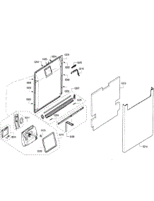 Door parts for Bosch Dishwasher SHE68T55UC/07 from AppliancePartsPros.com
