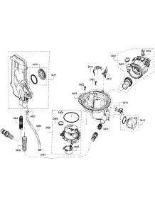 Pump parts for Bosch Dishwasher SHE68T55UC/07 from AppliancePartsPros.com