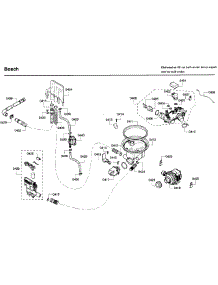 Pump parts for Bosch Dishwasher SHE65P05UC/61 from AppliancePartsPros.com