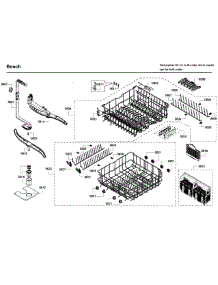 Rack parts for Bosch Dishwasher SHE65P05UC/61 from AppliancePartsPros.com