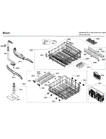 Rack parts for Bosch Dishwasher SHE65P05UC/58 from AppliancePartsPros.com