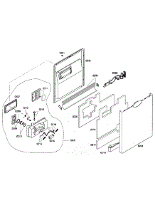 Door Assembly parts for Bosch Dishwasher SHE65P05UC/53 from AppliancePartsPros.com