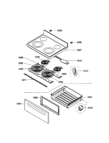Drawer  /  Top Assembly parts for Bosch Range HES3063U/03 from AppliancePartsPros.com