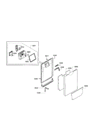 Door Section parts for Bosch Dishwasher SPE68U55UC/32 from AppliancePartsPros.com