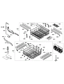 Baskets Assembly parts for Bosch Dishwasher SHE68P05UC/53 from AppliancePartsPros.com