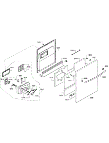 Door Assembly parts for Bosch Dishwasher SHX43P15UC/59 from AppliancePartsPros.com