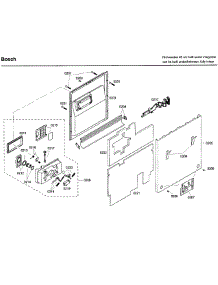Door parts for Bosch Dishwasher SHV68M03UC/46 from AppliancePartsPros.com