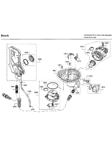 Pump parts for Bosch Dishwasher SHP68T55UC/09 from AppliancePartsPros.com