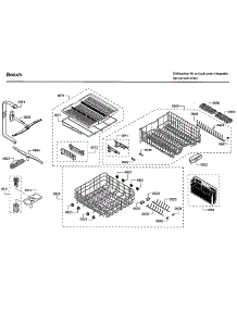 Rack Asy parts for Bosch Dishwasher SHXM63W55N/01 from AppliancePartsPros.com