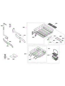 Baskets parts for Bosch Dishwasher SHE43F06UC/53 from AppliancePartsPros.com