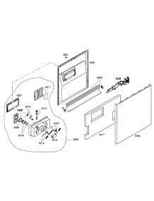 Door Assembly parts for Bosch Dishwasher SHE43C02UC/46 from AppliancePartsPros.com