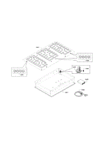 Grate Assembly parts for Bosch Cooktop NGM8055UC/01 from AppliancePartsPros.com