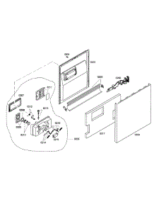 Door Assembly parts for Bosch Dishwasher SHE43C02UC/38 from AppliancePartsPros.com
