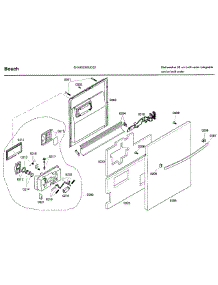Door Asy parts for Bosch Dishwasher SHX43C05UC/21 from AppliancePartsPros.com