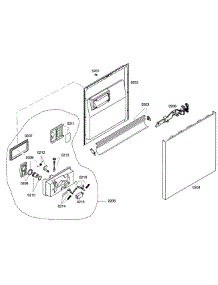 Door Assembly parts for Bosch Dishwasher SHE43C02UC/18 from AppliancePartsPros.com
