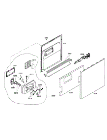 Door Assembly parts for Bosch Dishwasher SHE43C02UC/43 from AppliancePartsPros.com
