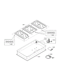 Grate Assembly parts for Bosch Cooktop NGMP655UC/01 from AppliancePartsPros.com