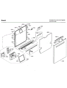 Door parts for Bosch Dishwasher SHP68TL5UC/09 from AppliancePartsPros.com