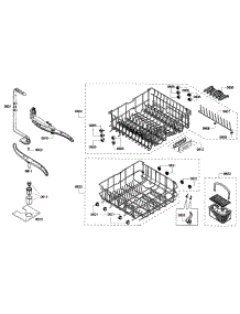 Baskets parts for Bosch Dishwasher SHE43F15UC/56 from AppliancePartsPros.com